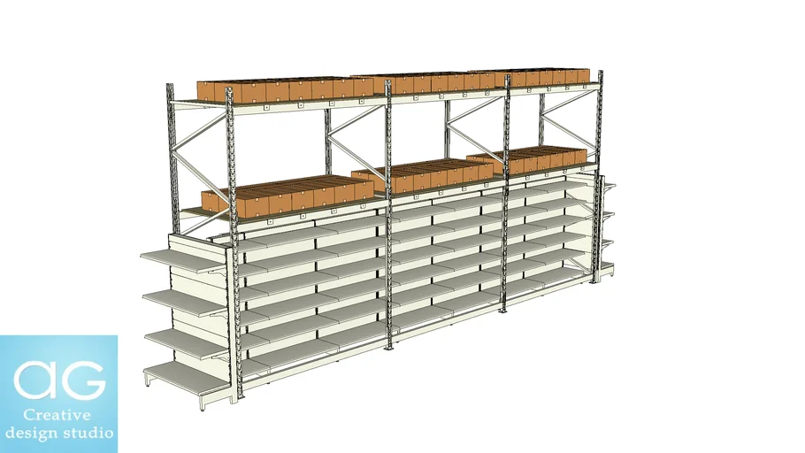 Upright Rack With Gondola D Warehouse