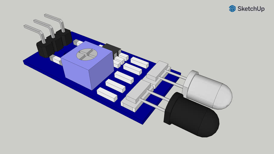 3 PIN Infrared Obstacle Avoidance Sensor 3D Warehouse