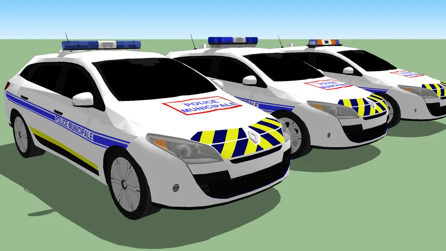 3 RENAULT MEGANE POLICE MUNICIPALE 3D Warehouse