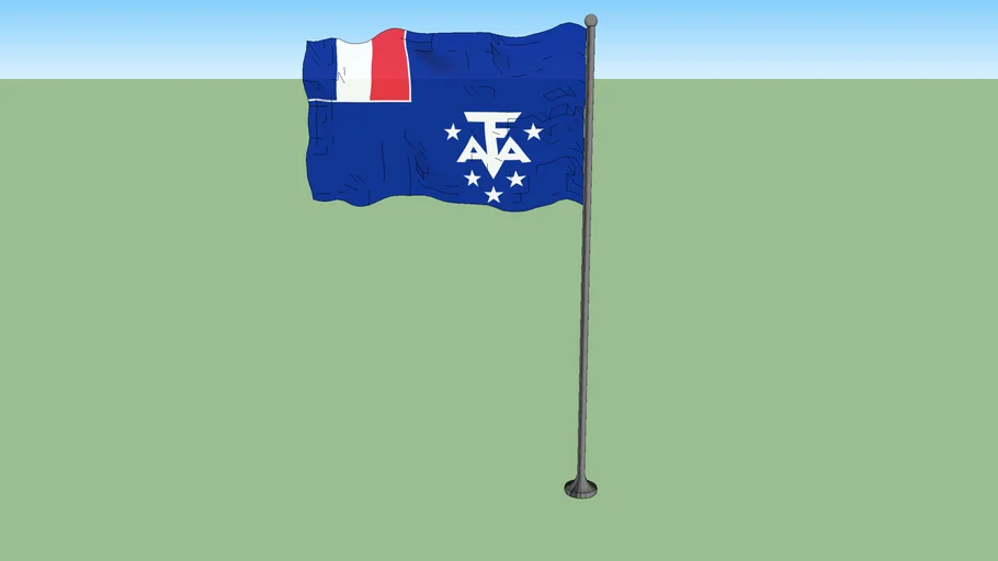 Flag Of The French Southern And Antarctic Lands 3D Warehouse