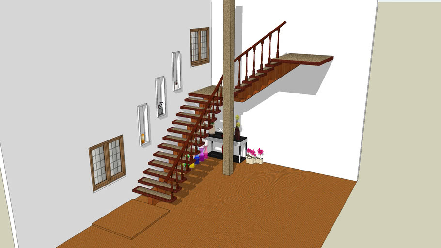 Staircase 2 Floor 3D Warehouse