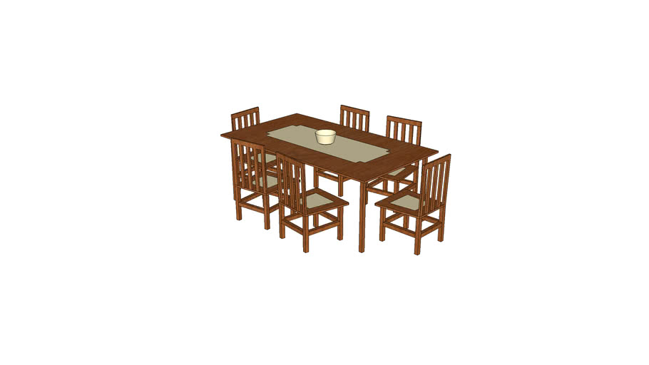 Dining Table With Chairs 3D Warehouse