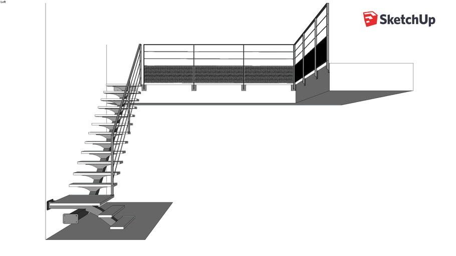 Escalier Limon Central Suspendu Et Garde Corps D Warehouse