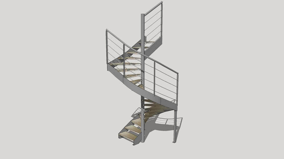 Escalier colimaçon avec limon ext 3D Warehouse