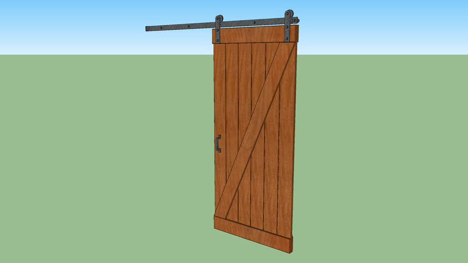 Barn Door Sliding 36 Inch X 80 3068 Right Hand 3D Warehouse