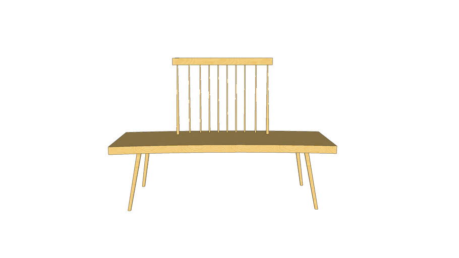 Banc En Bois Avec Dossier 3D Warehouse