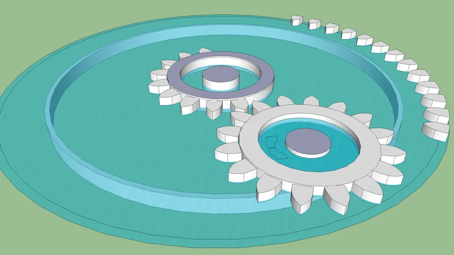 The gear system that changes direction (SketchyPhysics 3.1) 3D Warehouse
