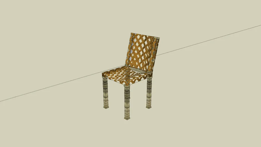 Silla Modelo S And D Con Asiento Y Respaldo Tejido En Cuero 3d