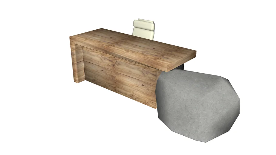 reception desk with rock 3D Warehouse