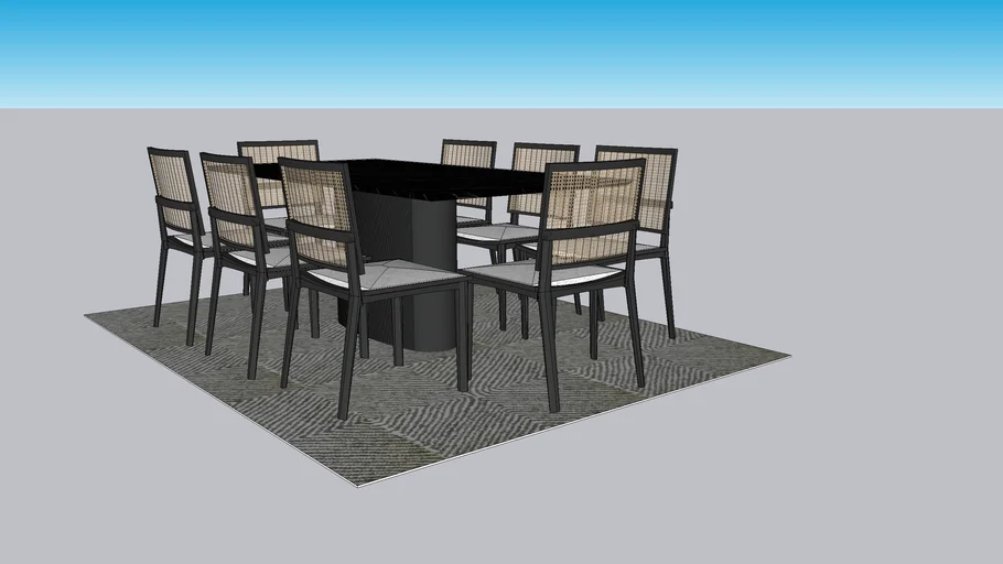 Modern dining deals table 3d warehouse