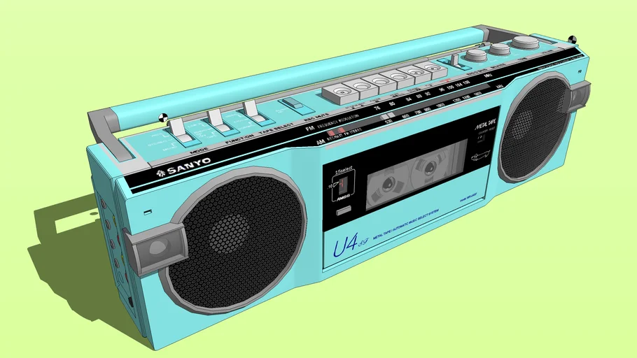 SANYO Radio cassette recorder MR-U4SF (1980:Japan) | 3D Warehouse