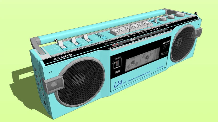 SANYO Radio cassette recorder MR U4SF 1980Japan - - 3D Warehouse