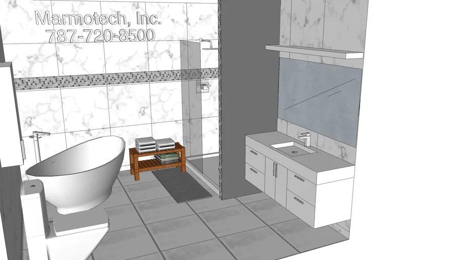 10x10 Bathroom Design 3d