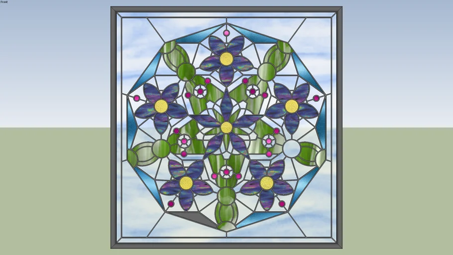 Stained Glass Panel 0315 (Wall or Window Art)