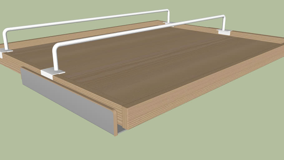 KOMPLEMENT pullout tray with shoes rail 68x55.9x16 cm in white stained oak 3D Warehouse
