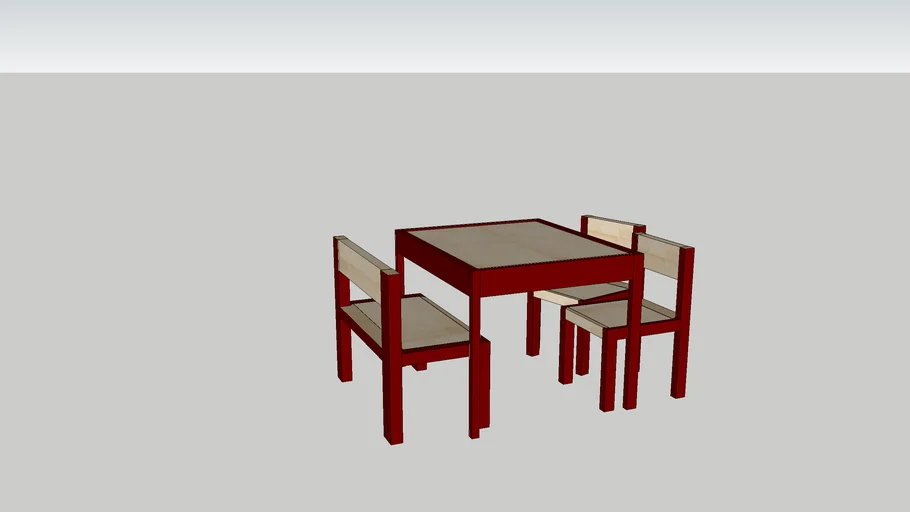 YPPERLIG kindertafel, stoel bank 3D Warehouse