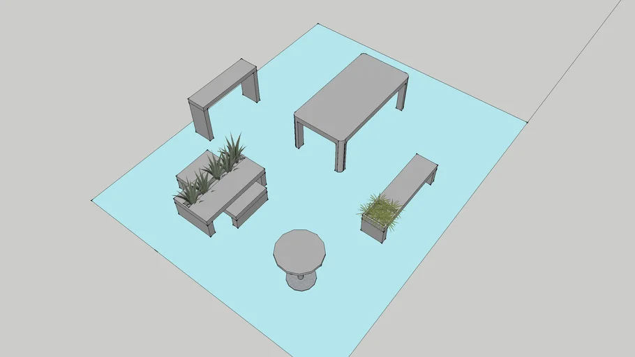 Outdoor concrete furniture 3D Warehouse