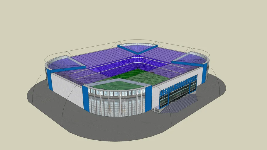 TimTV Stadion 1 eckig mit abstehendem Dach - - 3D Warehouse