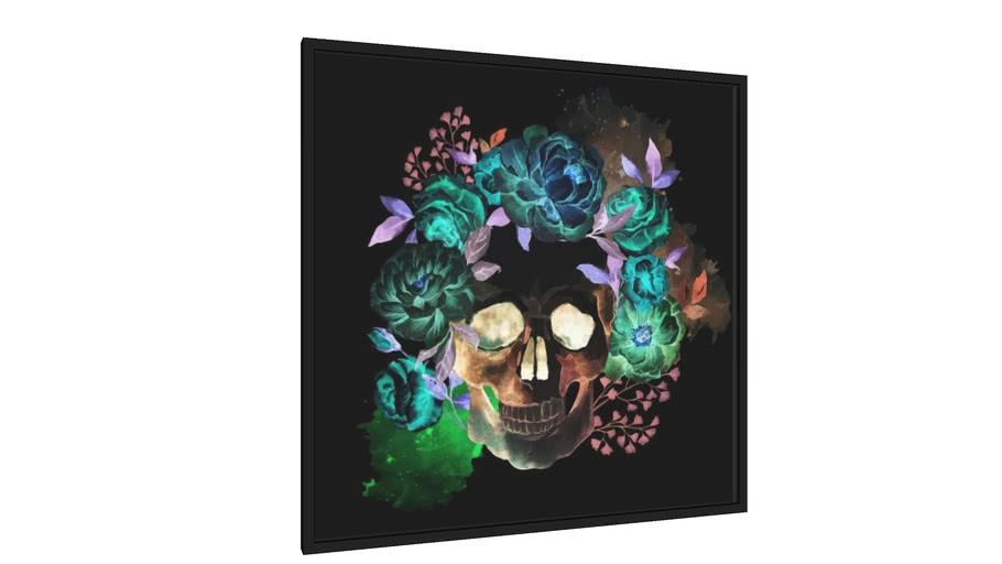 Quadro Crâne de Fleurs - Galeria9, por Du Amaral