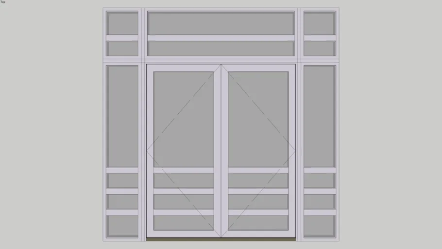 Marvin Modern Outswing Door 2-Panel with Flankers and Transom