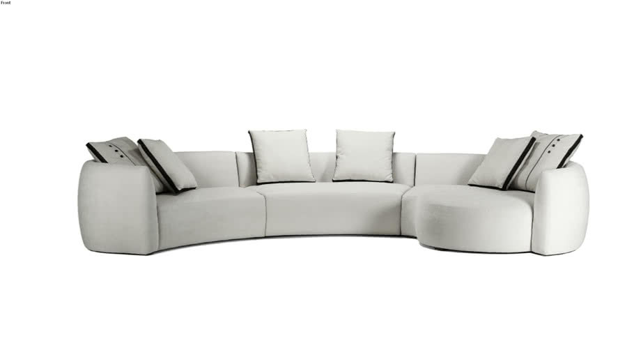 Sofa Yak modulo curvo sem braço 3D Warehouse