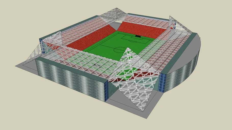 TimTV Stadion 1 eckig mit abstehendem Dach - - 3D Warehouse