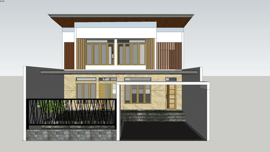 Desain rumah modern 10x20 m | 3D Warehouse