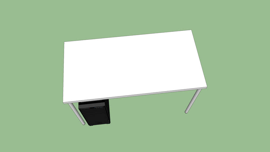 Ikea Linnmon 120x60cm w/ PC and Cable Management 3D Warehouse