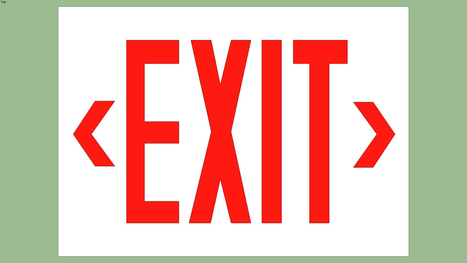 Exit Sign - bi-directional | 3D Warehouse