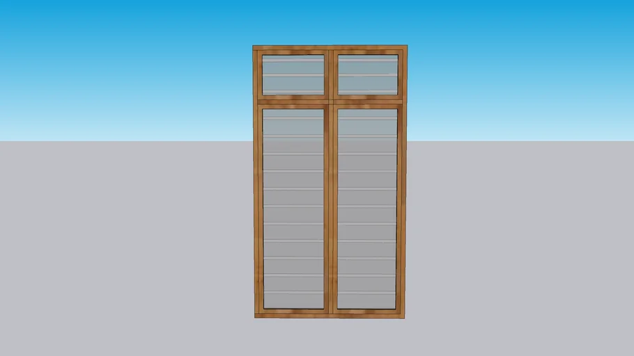 wooden front window double frame