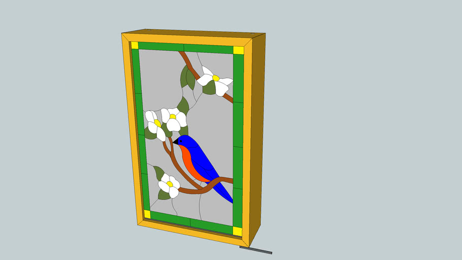 LED Light Box to Display Bluebird Stained Glass Panel