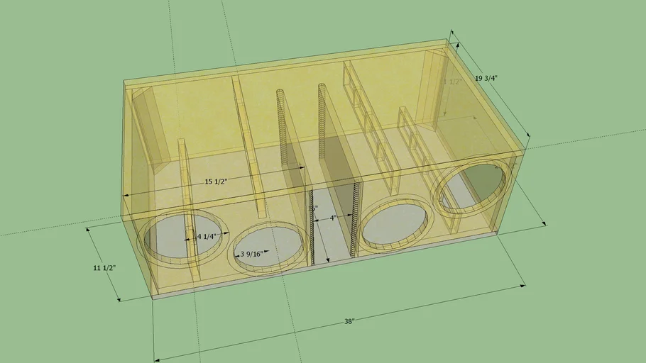 4 8' subwoofer box with bracing 3D Warehouse