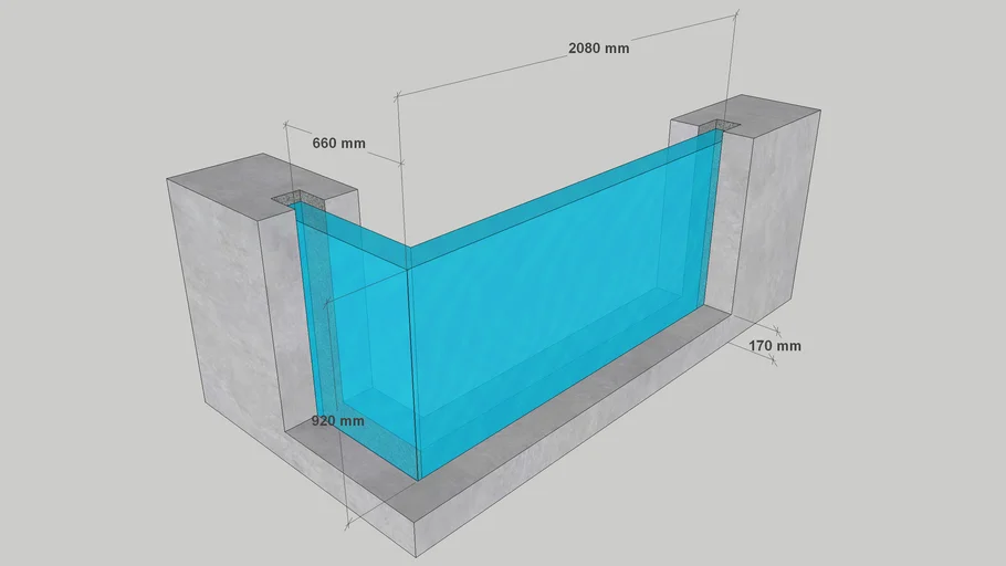 L-Shape Acrylic Design (mm) | 3D Warehouse