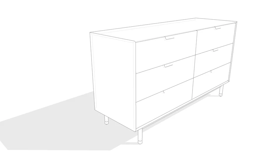 Munro 4 Drawer Dresser, White Oak