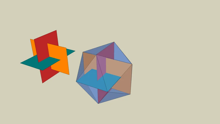 Desarrollo de icosaedro por rectángulos áureos