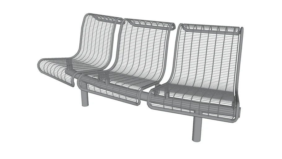 Plexus 3 Seat Bench | 3D Warehouse