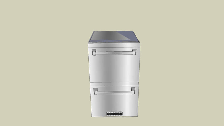KBUU142TSS_Kitchenaid_Outdoor_Builtin_Double_Storage_Drawer 3D Warehouse
