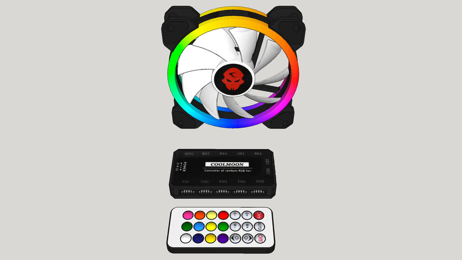 Fan RGB 120mm Coolmoon Control | 3D Warehouse