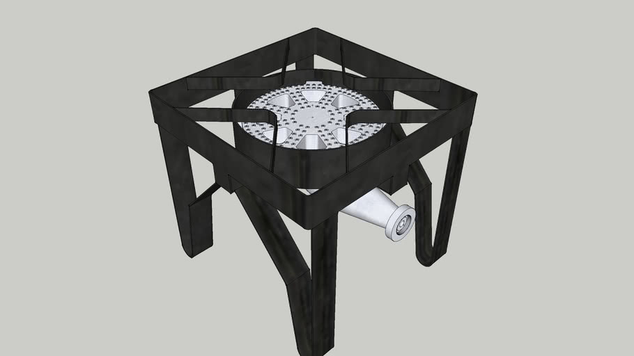 GAS ONE 200,000 BTU Square Heavy Duty Single Burner 3D Warehouse