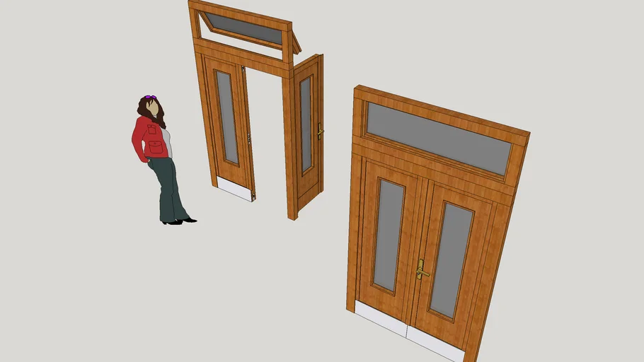 door-wood-door-double-swing-door-modern-door-3d-warehouse