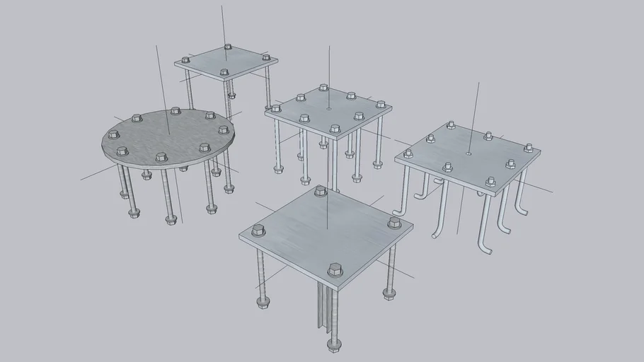 Five Types of Base Plates 3D Warehouse
