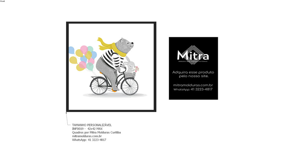 INF0019 -  42x42 l Infantil l Mitra Quadros Personalizados