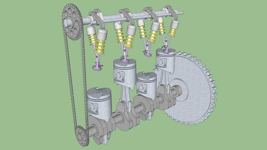 4 Piston Engine 3D Warehouse