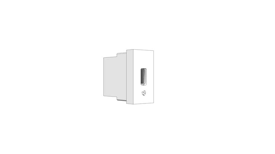 S70547004, Orion - USB charger 2.0 1A 127/220V - 1 module, white | 3D ...