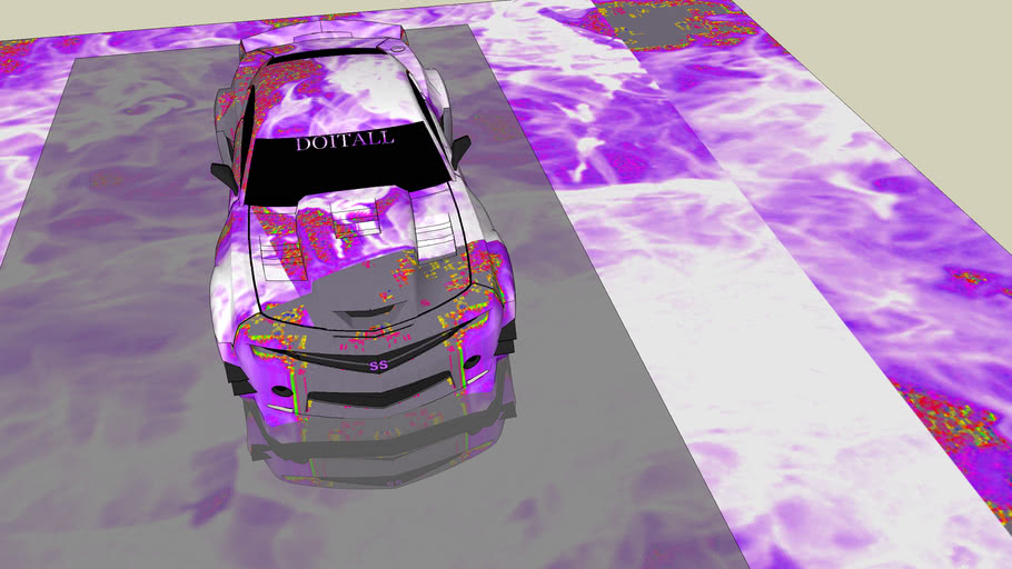 SS CAMARO WITH LIGHT PURPLE  FLAME PAINT MIRRORED  BY  DOITALL ORIGINAL CAR  BY MIRZA & SERGEO
