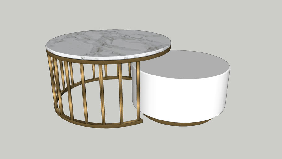 Gold marble coffee table set 3D Warehouse