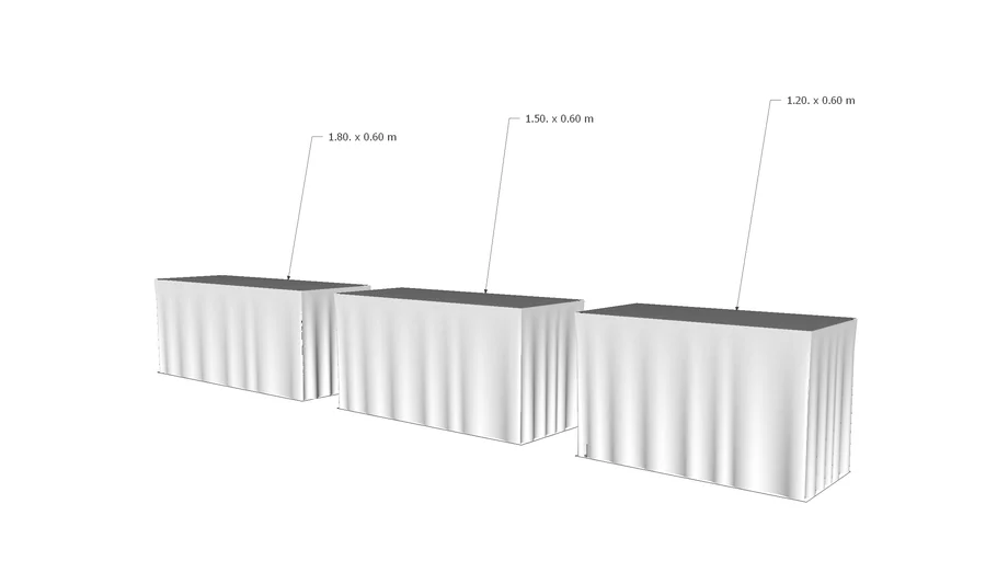 Standard Table+Cover โต๊ะหน้าขาว+ผ้าคลุม_OtToKiMJi