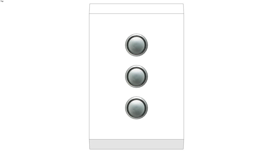 4063PBL Push Button Switch, LED, 3 Gang, Saturn 4000 series, Pure White