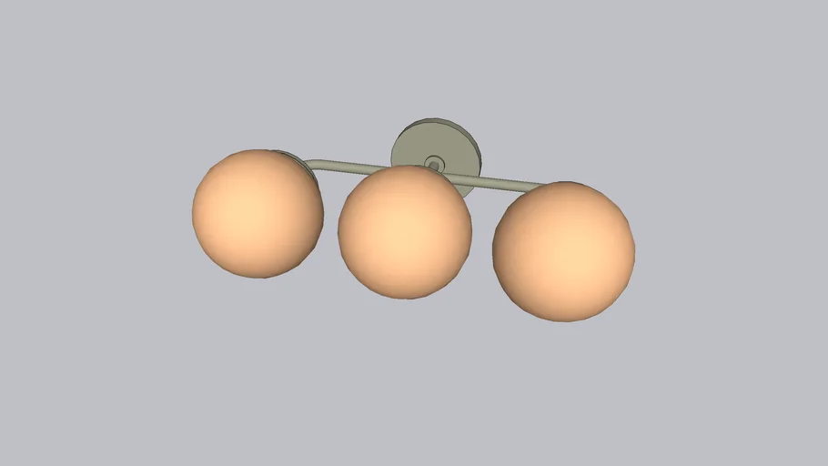 MODERN MILKY GLOBE VANITY LIGHT 3 LIGHT 3D Warehouse