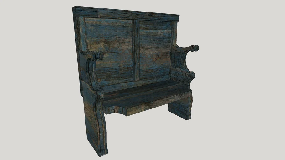old wooden bench 3D Warehouse